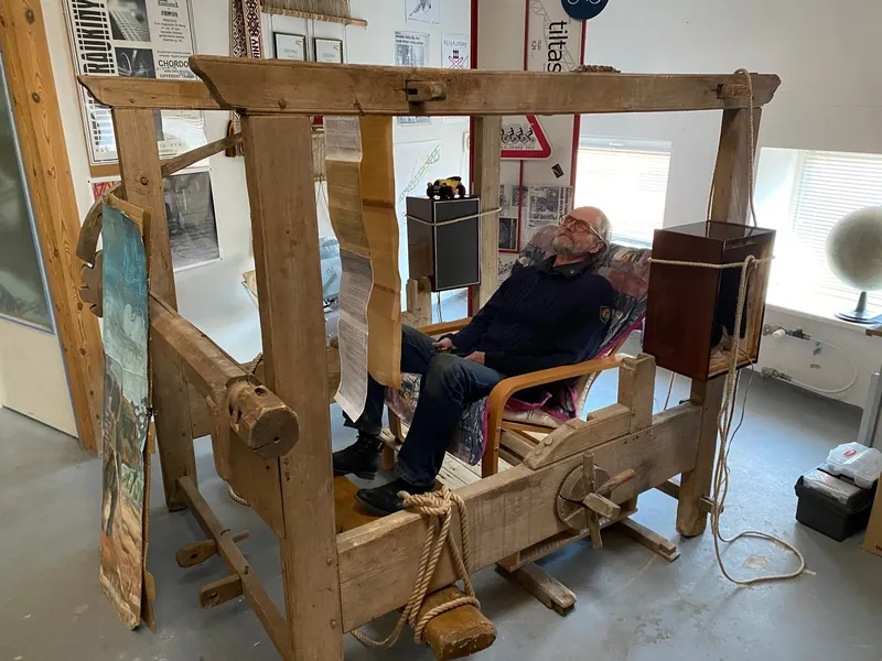 Wooden Audio Machine in the workshop