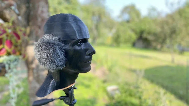 Baffless binaural measurement head outdoors
